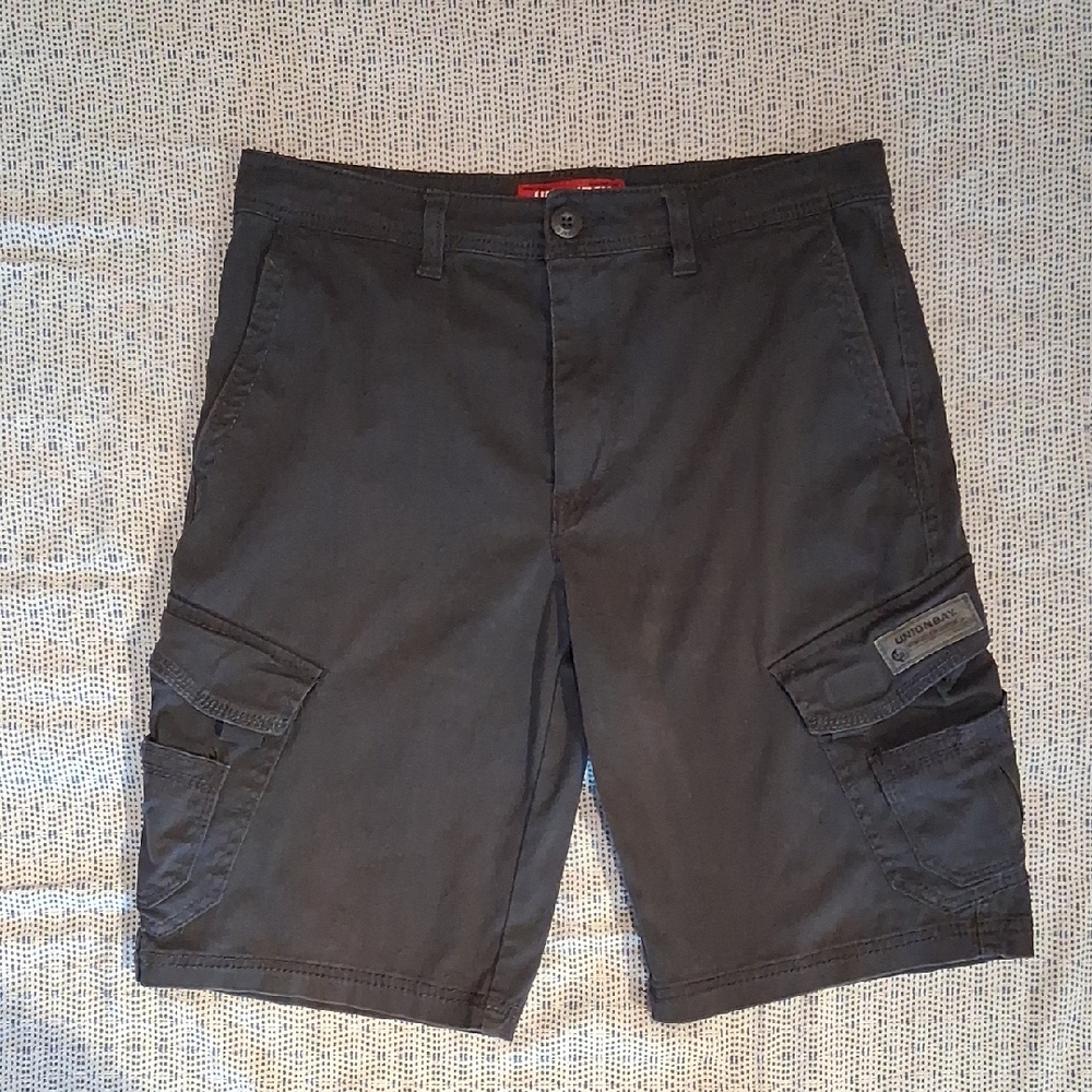 UNIONBAY Blue Grey Men's Cargo Shorts Size Waist 32